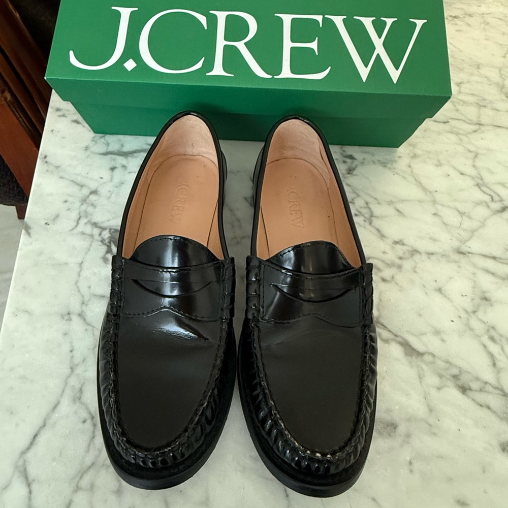 J. Crew New Winona penny loafers in Italian spazzolato